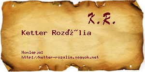 Ketter Rozália névjegykártya