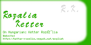 rozalia ketter business card